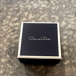 Oscar de la Renta Dark Blue and White Small  Box